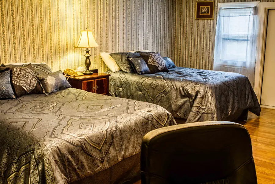 A quiet room located on the fourth floor offers two full-size beds